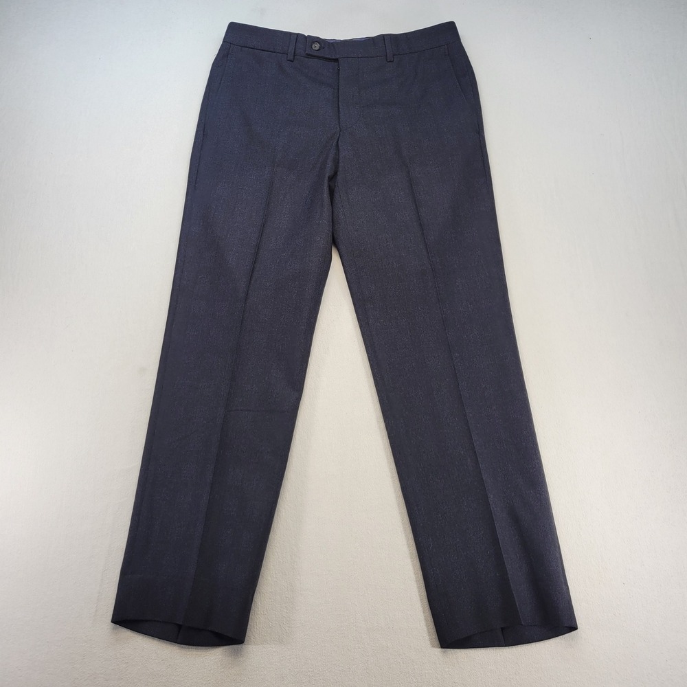 Ted Baker Dress Pants Mens 33x30 Gray Textured Flat Front Trousers
